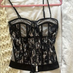 Black Lace Bustier Corset Top